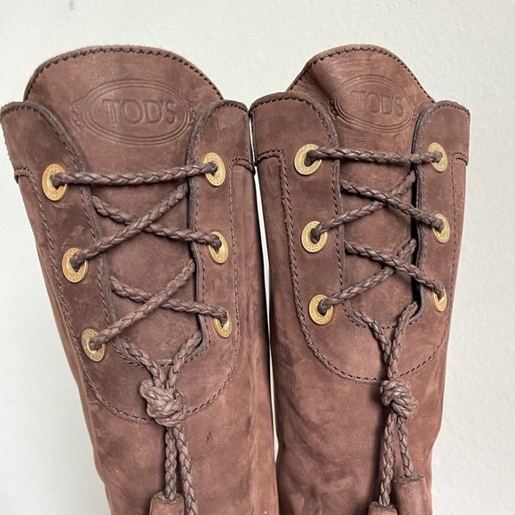 TOD’s BROWN RIDER BOOTS 7.5 - Picture 6 of 8